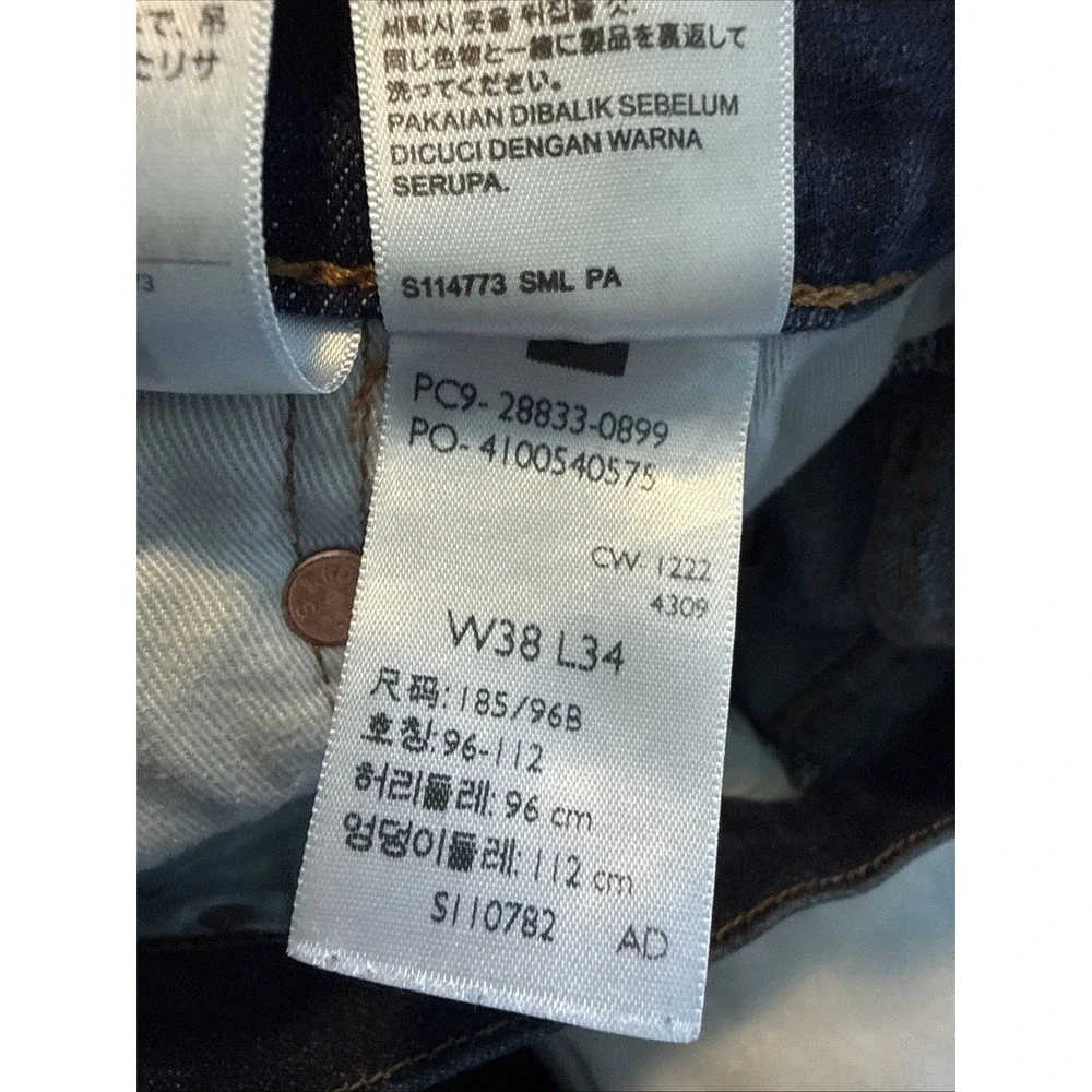 Levi's 512 Jeans Men's38x34 Blue Premium Denim Dark Wash